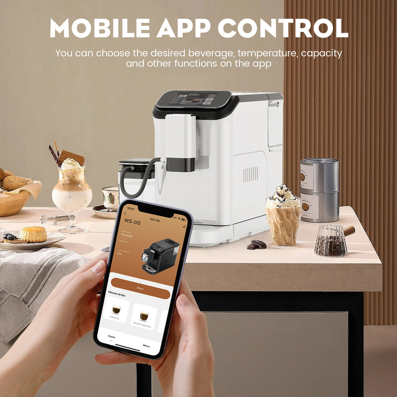 D5 Tuya Smart Espresso Machine | Fully Automatic Coffee Maker with Grinder