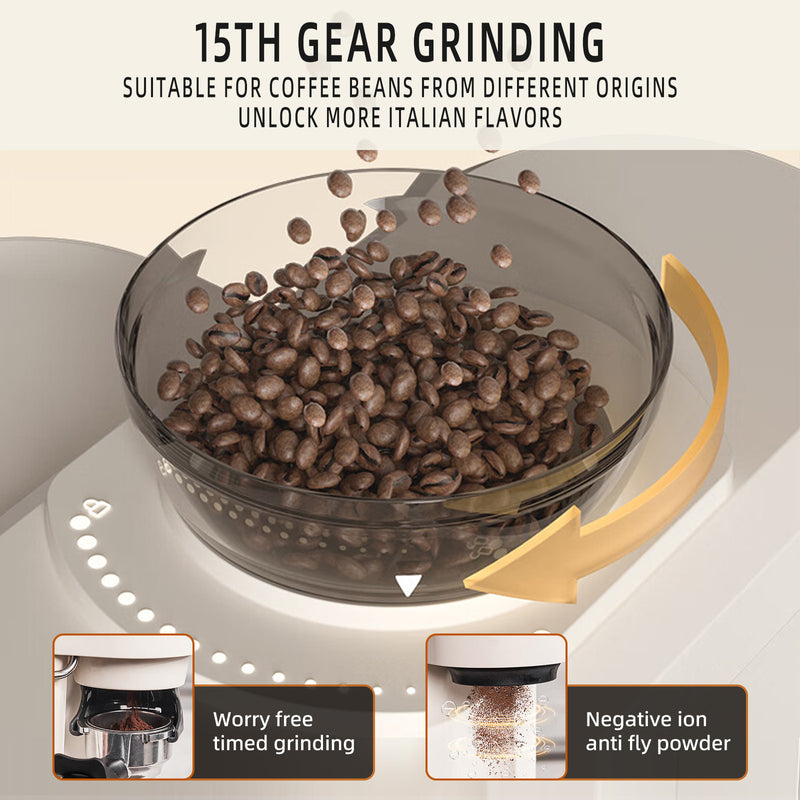 Mini Home Grain Espresso Machine – Semi Automatic Coffee Maker With Grinder