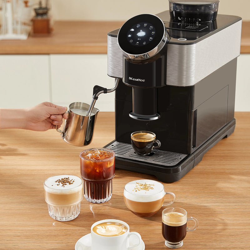 Dr Coffee H1 Automatic Espresso Machine – Household Bean-to-Cup Coffee Maker With Steam Rod