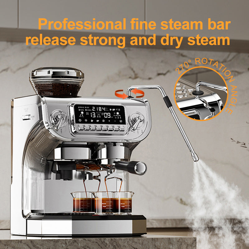 Cappuccino Express Espresso Coffee Machine with Steam Wand for Lattes & Frothing