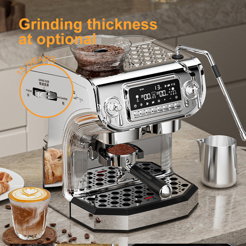 Cappuccino Express Espresso Coffee Machine with Steam Wand for Lattes & Frothing