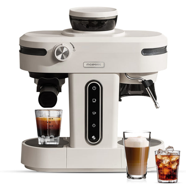 20-Bar Mini Home Espresso Maker with Built-In Bean Grinder – Semi-Automatic Coffee & Espresso Machine Combo